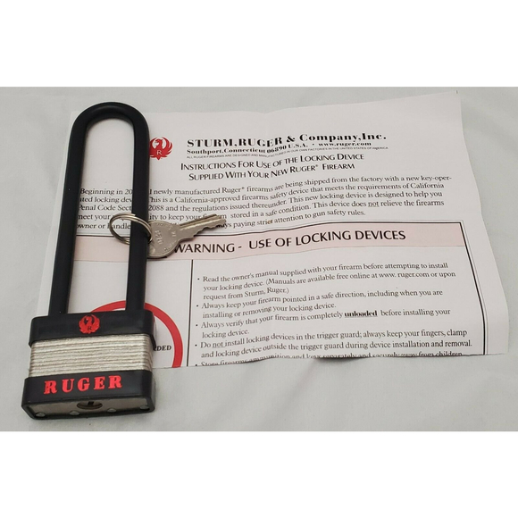 Ruger Factory Gun Lock 5050 5" x 50mm w/2 Keys NEW! - Picture 1 of 4